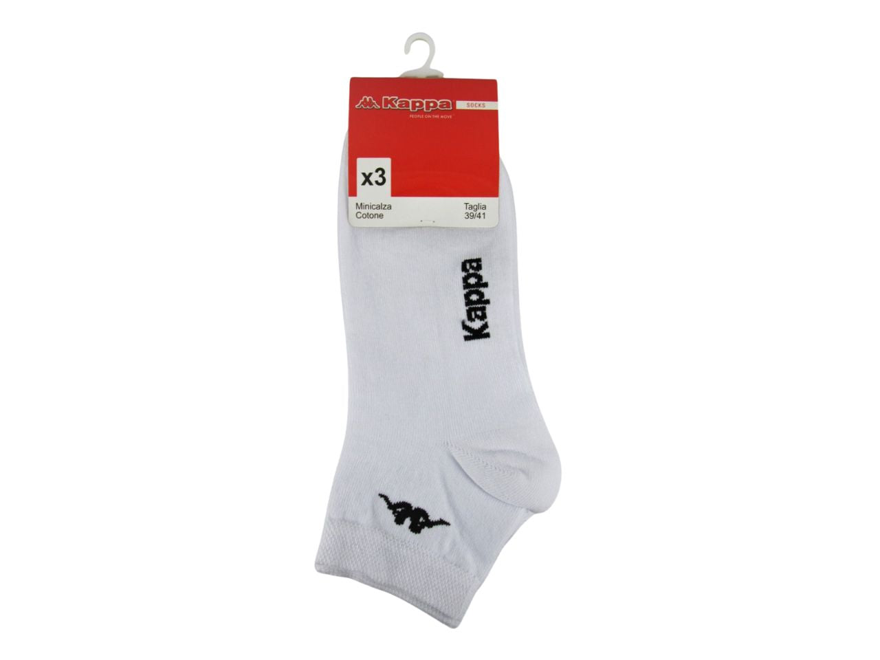 Minicalza adulto Kappa in misto cotone bianco, 3 paia taglia 36/38