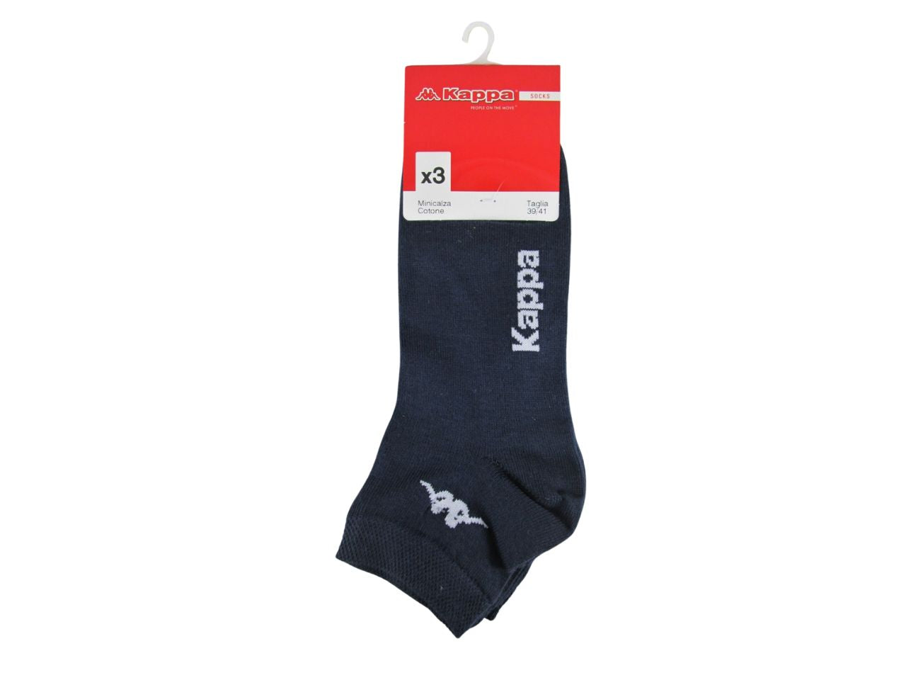 Minicalza adulto Kappa in misto cotone blu, 3 paia taglia 39/41