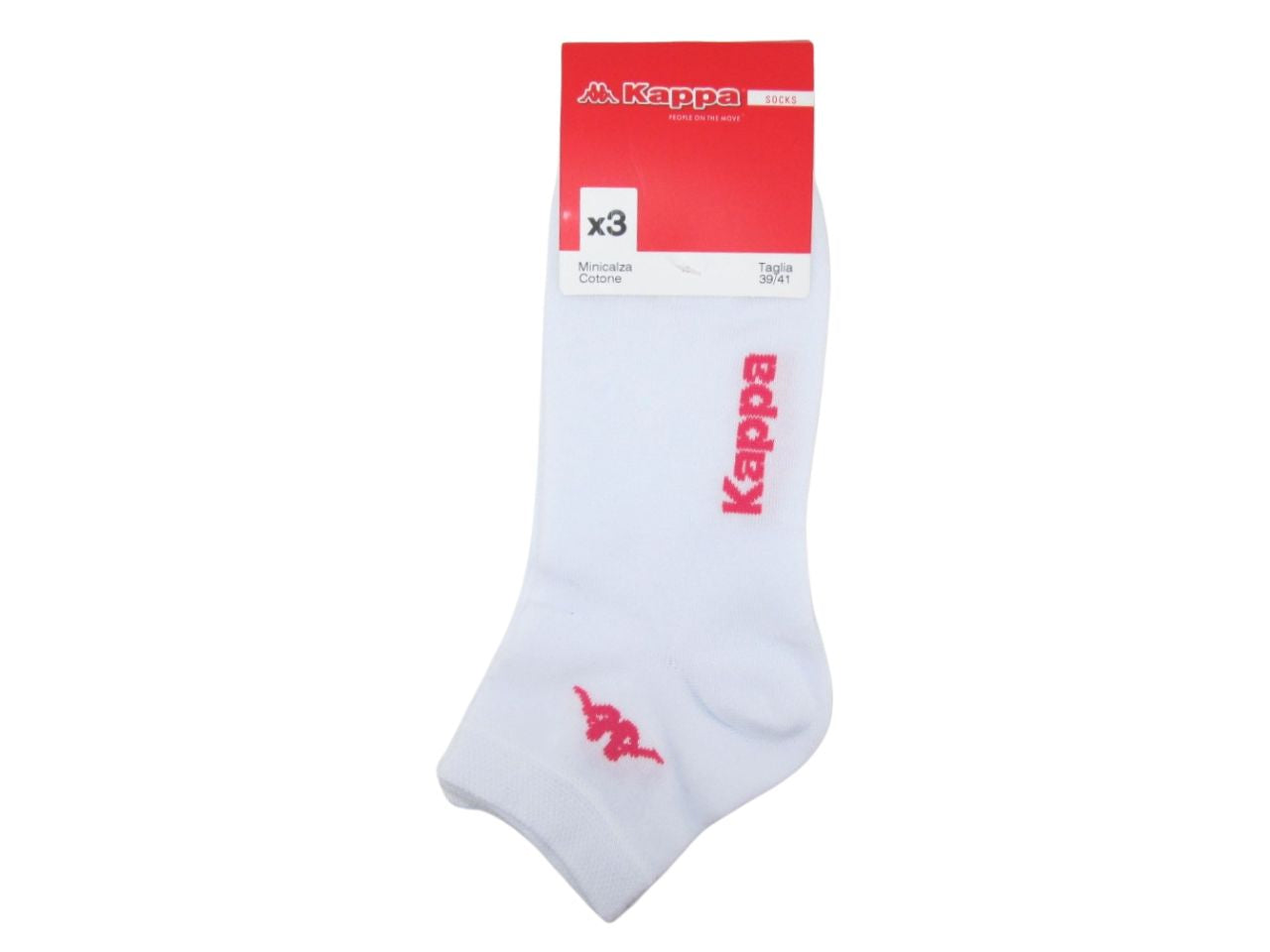 Minicalza da donna Kappa in misto cotone bianco, 3 paia taglia 39/41