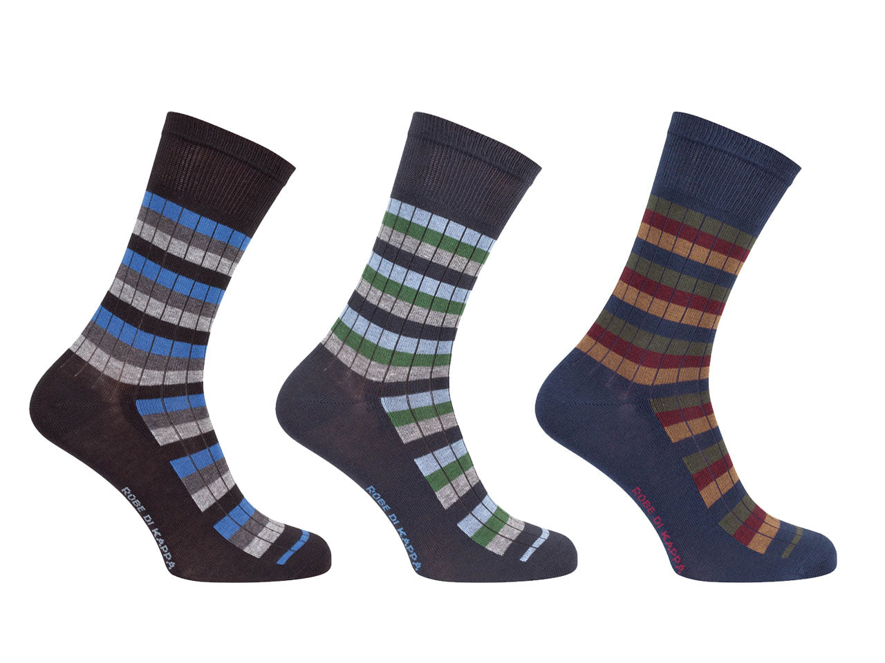 Calza corta da uomo maglia jersey in cotone rigata- pack da 1 paio - assortito 39/42