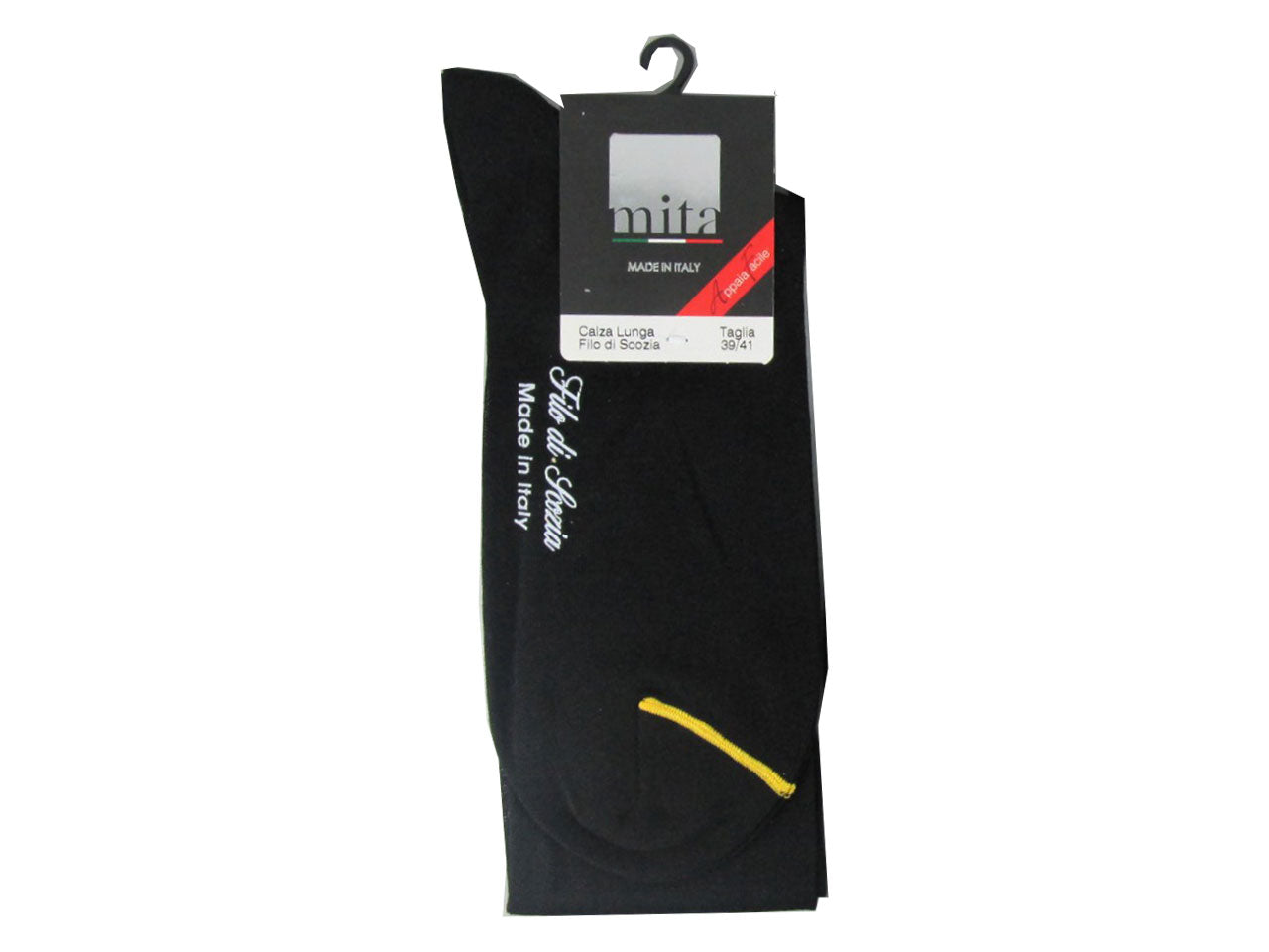 Calza lunga appaiafacile da uomo maglia jersey in filo di scozia - pack da 1 paio - nero 45/47