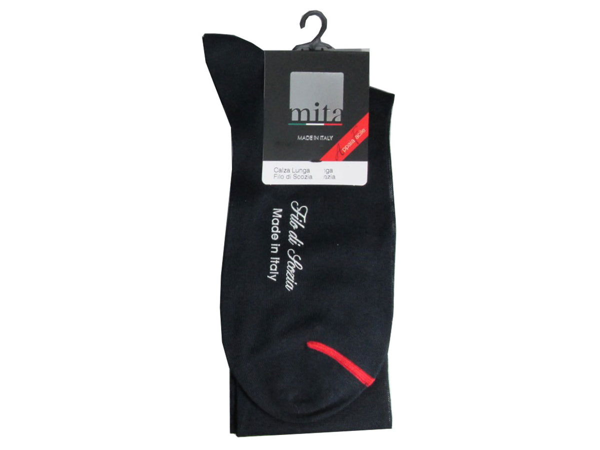 Calza lunga appaiafacile da uomo maglia jersey in filo di scozia - pack da 1 paio - blu notte 42/44