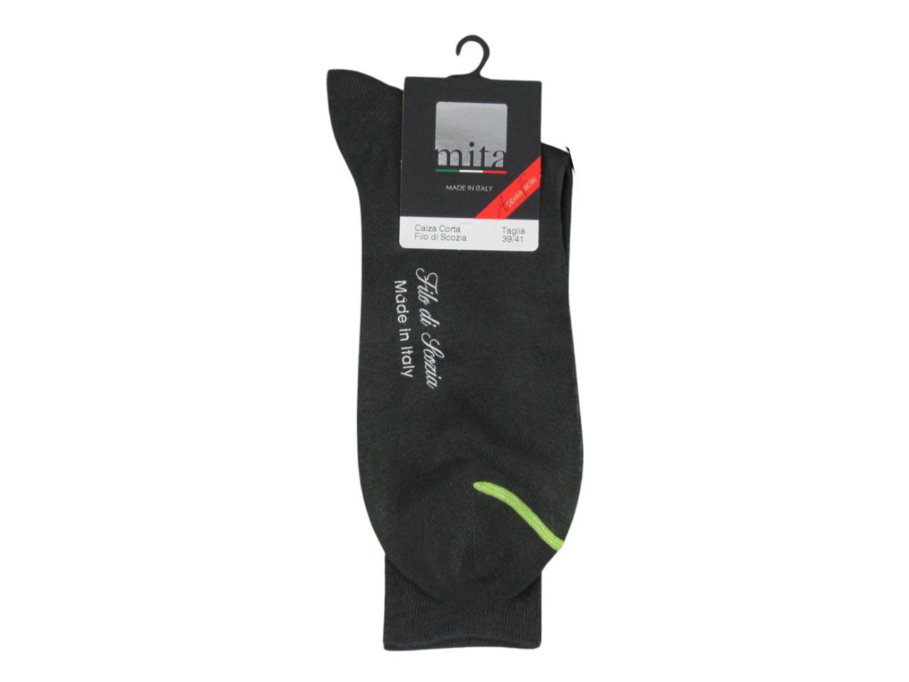 Calza corta appaiafacile da uomo maglia jersey in filo di scozia - pack da 1 paio - nero / lime 45/47