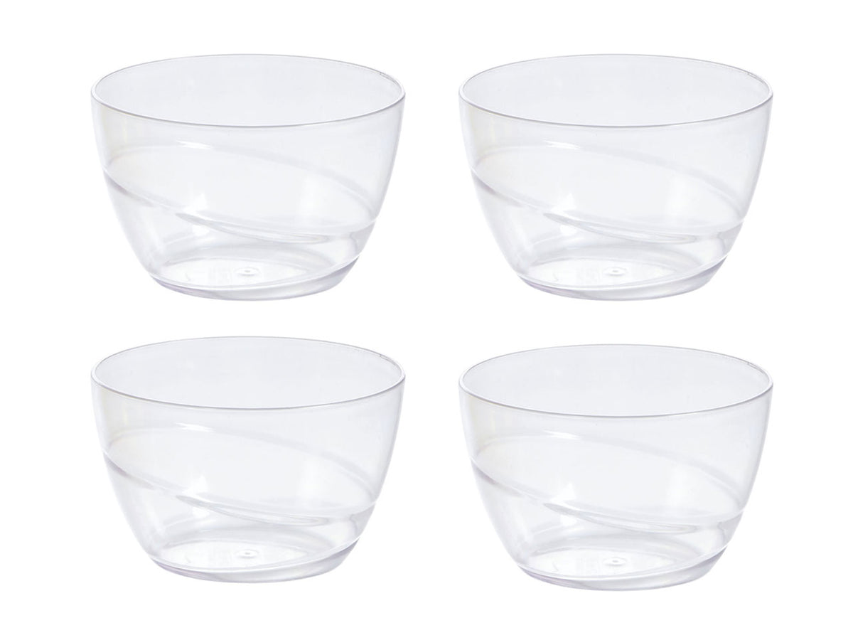 Coppetta allegra d.9,5cm in plastica trasparente - la confezione comprende 4 coppette