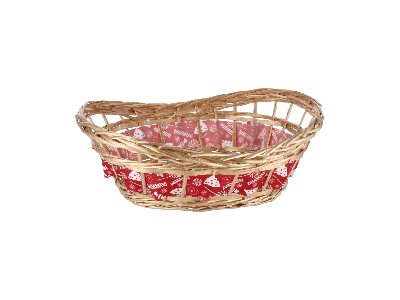 Cestino ovale natalizio cm49x35xh16 - disponibile in tre colorazioni