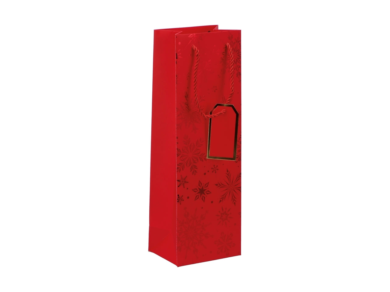 Busta regalo natalizia fiocco di neve in carta disponibile in 4 colori assortiti 12x9xh36 cm - AD Trend