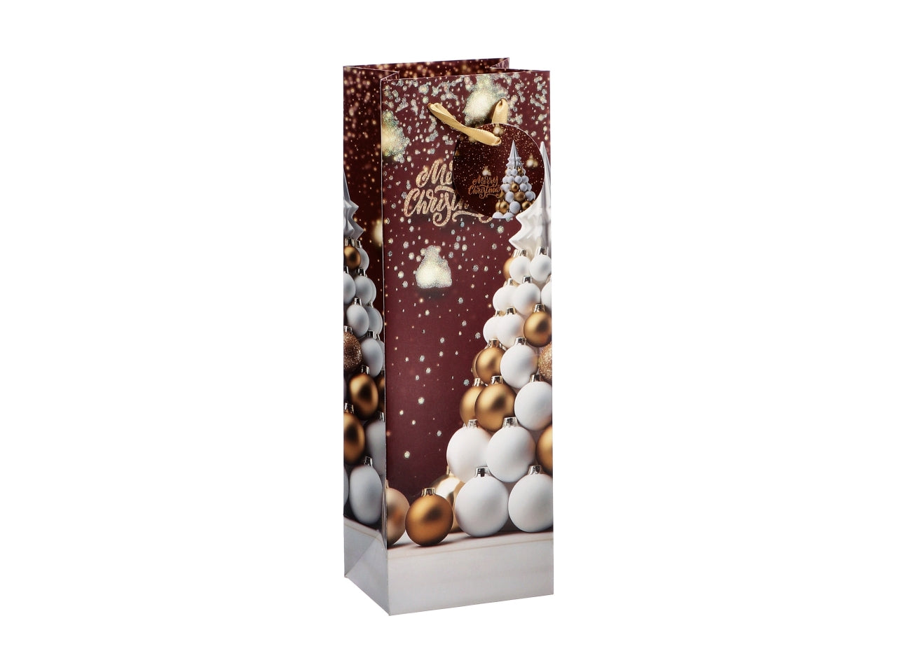 Busta regalo natalizia in carta 4 colori assortiti 12x9x36 cm - AD Trend