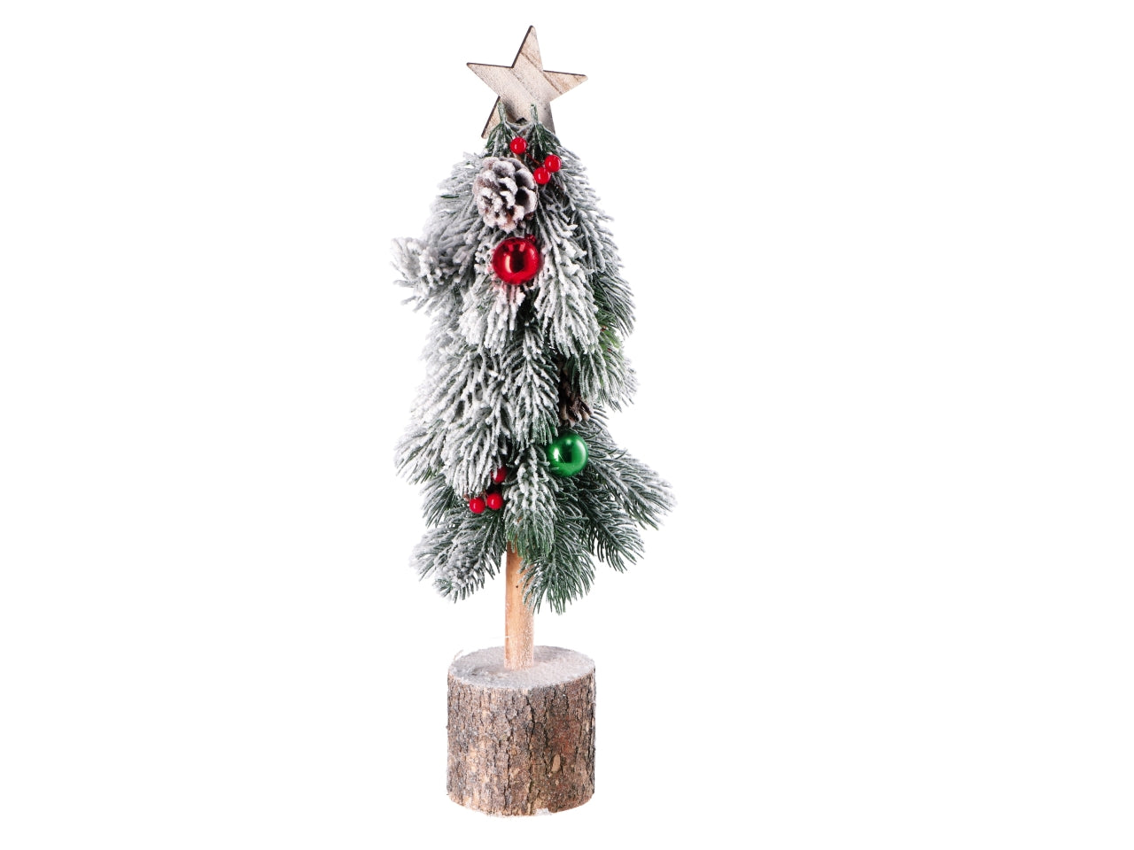 Alberello natalizio innevato in pvc cm9x9xh50