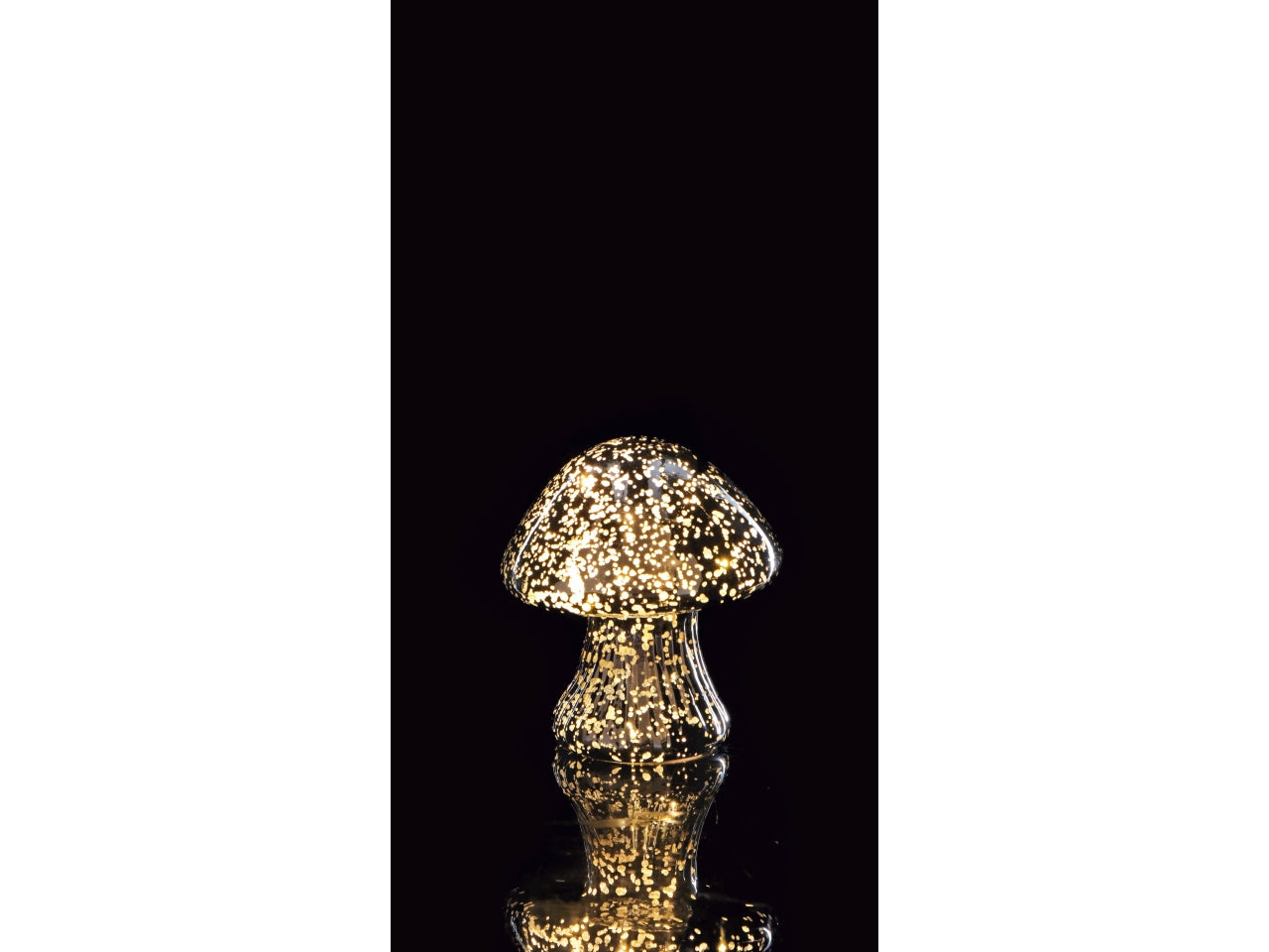 Lampada natalizia fungo in vetro con 8 led d.11xh13cm -disponibile in tre assortimenti