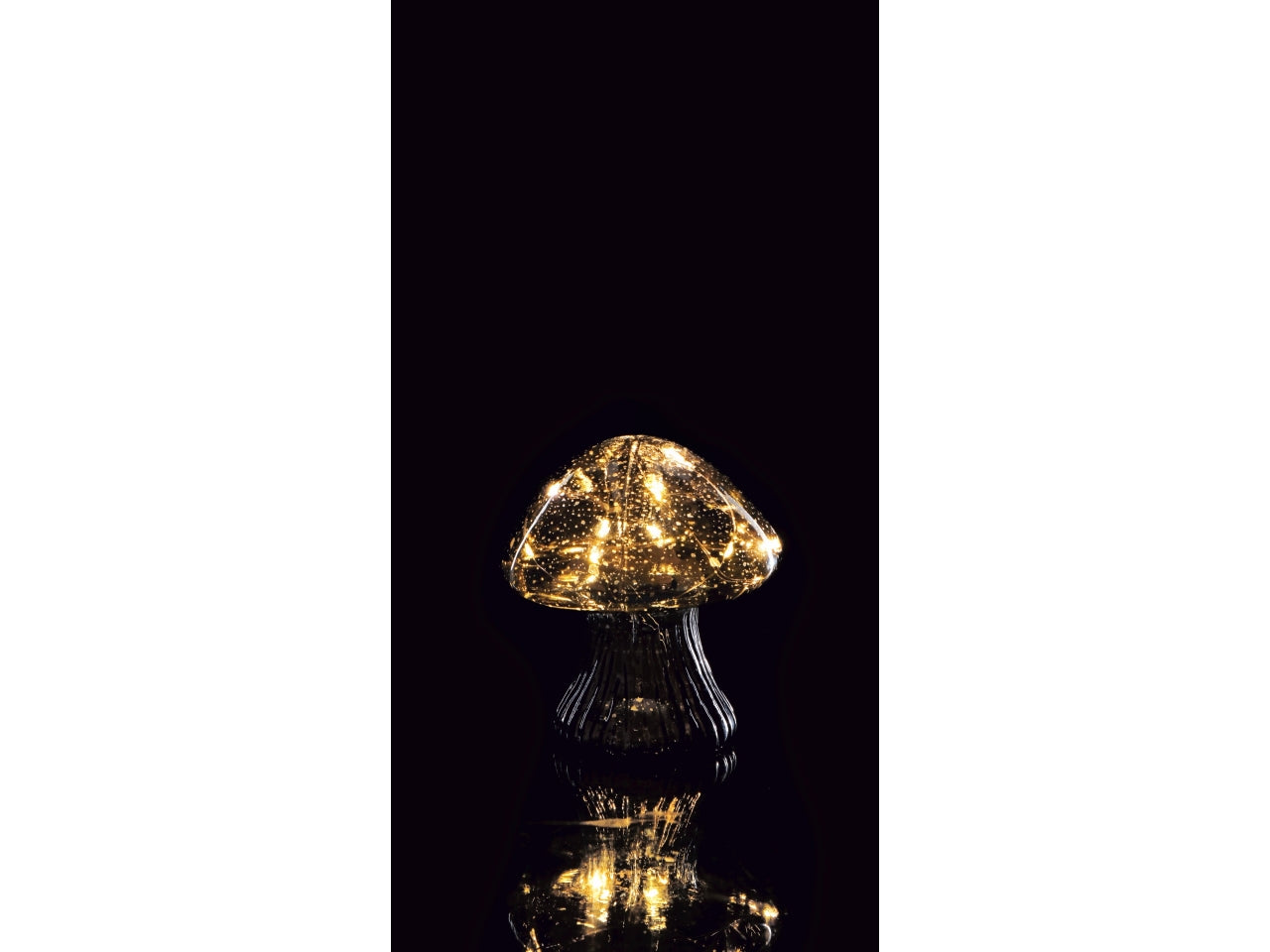 Lampada natalizia fungo in vetro con 8 led d.11xh13cm -disponibile in tre assortimenti