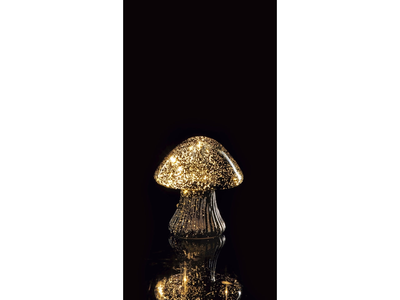 Lampada natalizia fungo in vetro con 8 led d.11xh13cm -disponibile in tre assortimenti