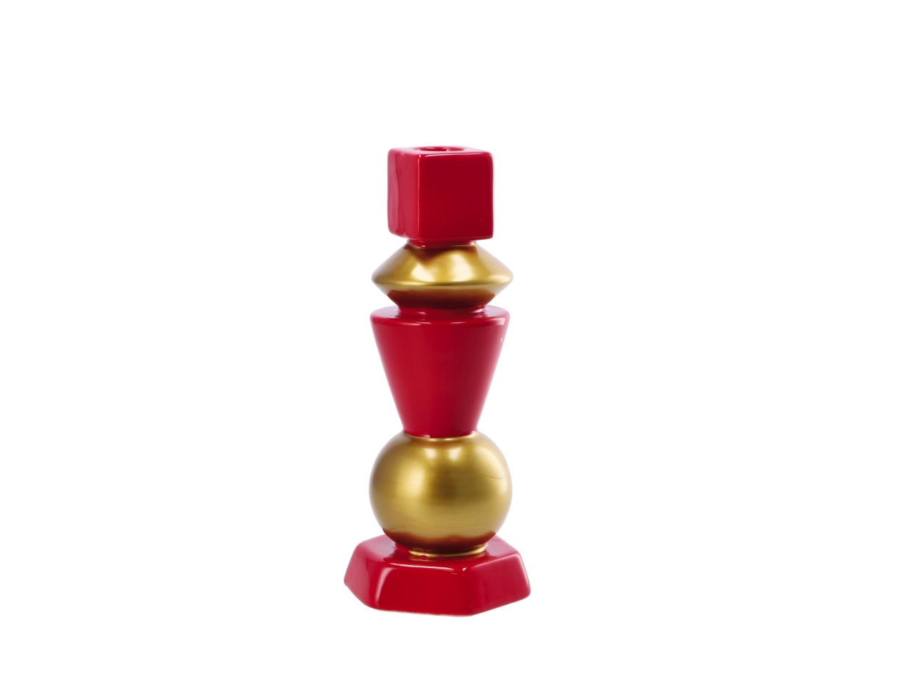Porta candela natalizio in ceramica d.8xh20,5cm -assortito