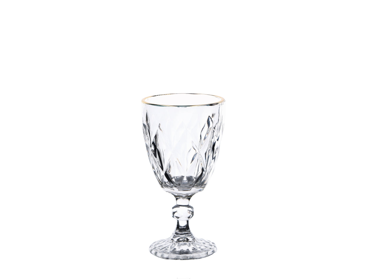 Bicchiere da vino in vetro natalizio con bordo dorato 25 cl, set da 6 pezzi - AD Trend