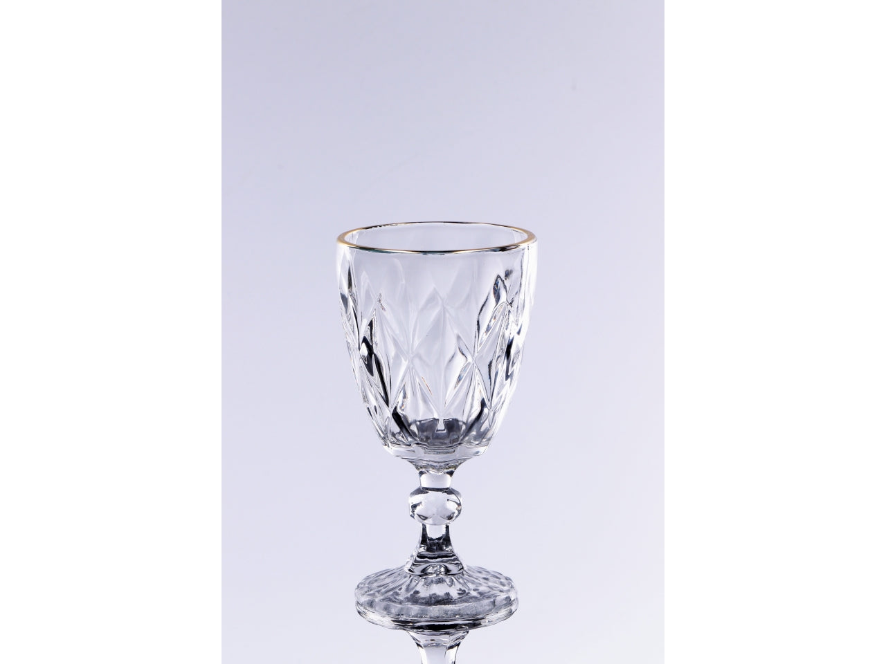 Bicchiere da vino in vetro natalizio con bordo dorato 25 cl, set da 6 pezzi - AD Trend