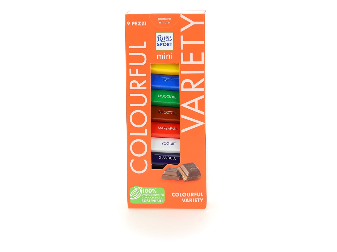 Ritter sport mini tower 150gr colorful variety 9 mini tavolette gusti assortiti