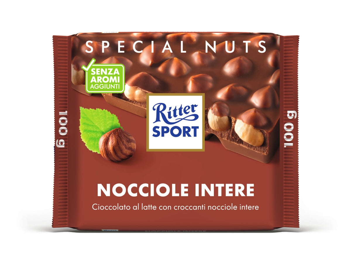 Ritter sport tavoletta 100gr al latte con nocciole intere