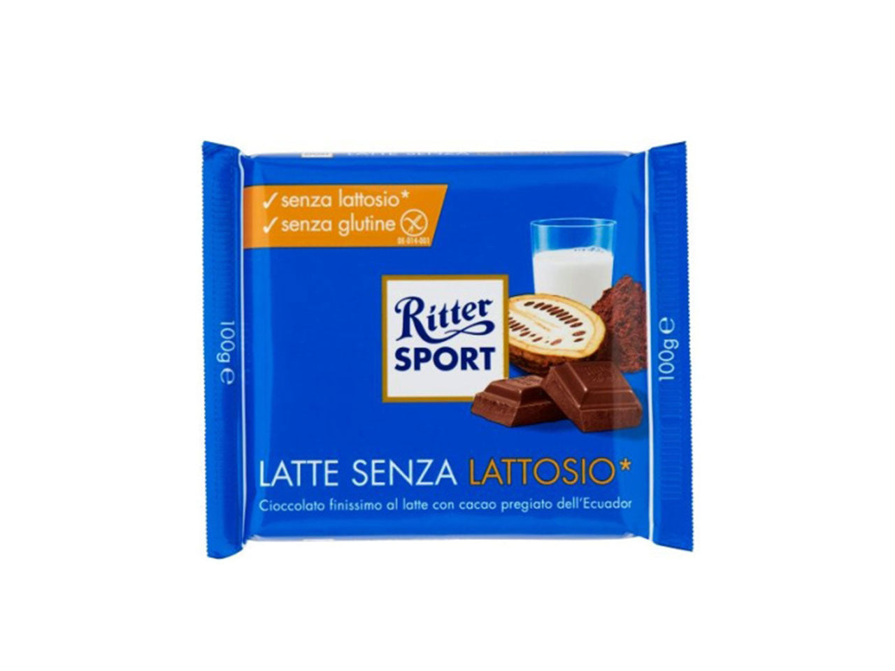 Ritter sport tavoletta 100gr al latte senza lattosio
