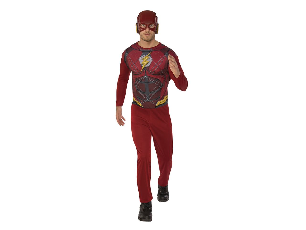Rubies vestito flash opp per adulti taglia xl justice league - tuta con mantello e maschera