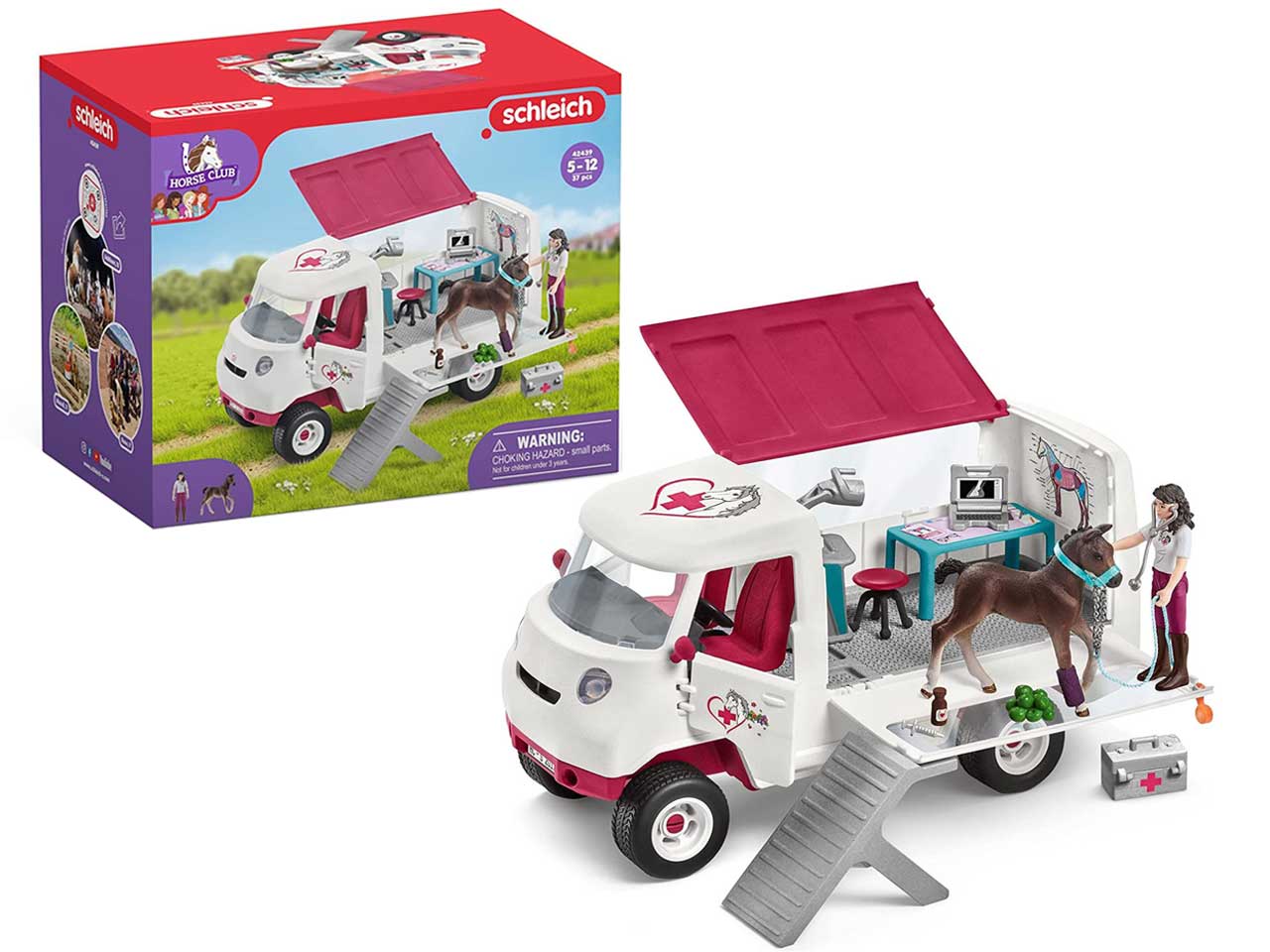 Clinica mobile vetrinaria con puledro e accessori