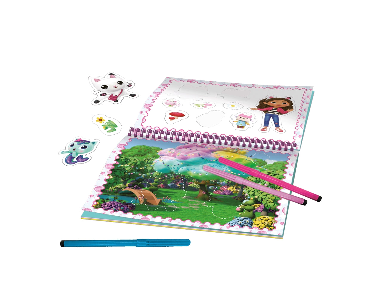 Libro Prescolare con Licenza Gabby's Dollhouse Sketchbook Purr-ific Book Color and Draw - Multicolor, per Bambini da 3 Anni, Lisciani