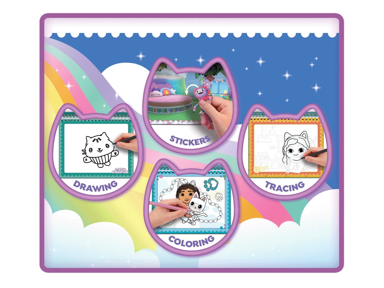 Libro Prescolare con Licenza Gabby's Dollhouse Sketchbook Purr-ific Book Color and Draw - Multicolor, per Bambini da 3 Anni, Lisciani