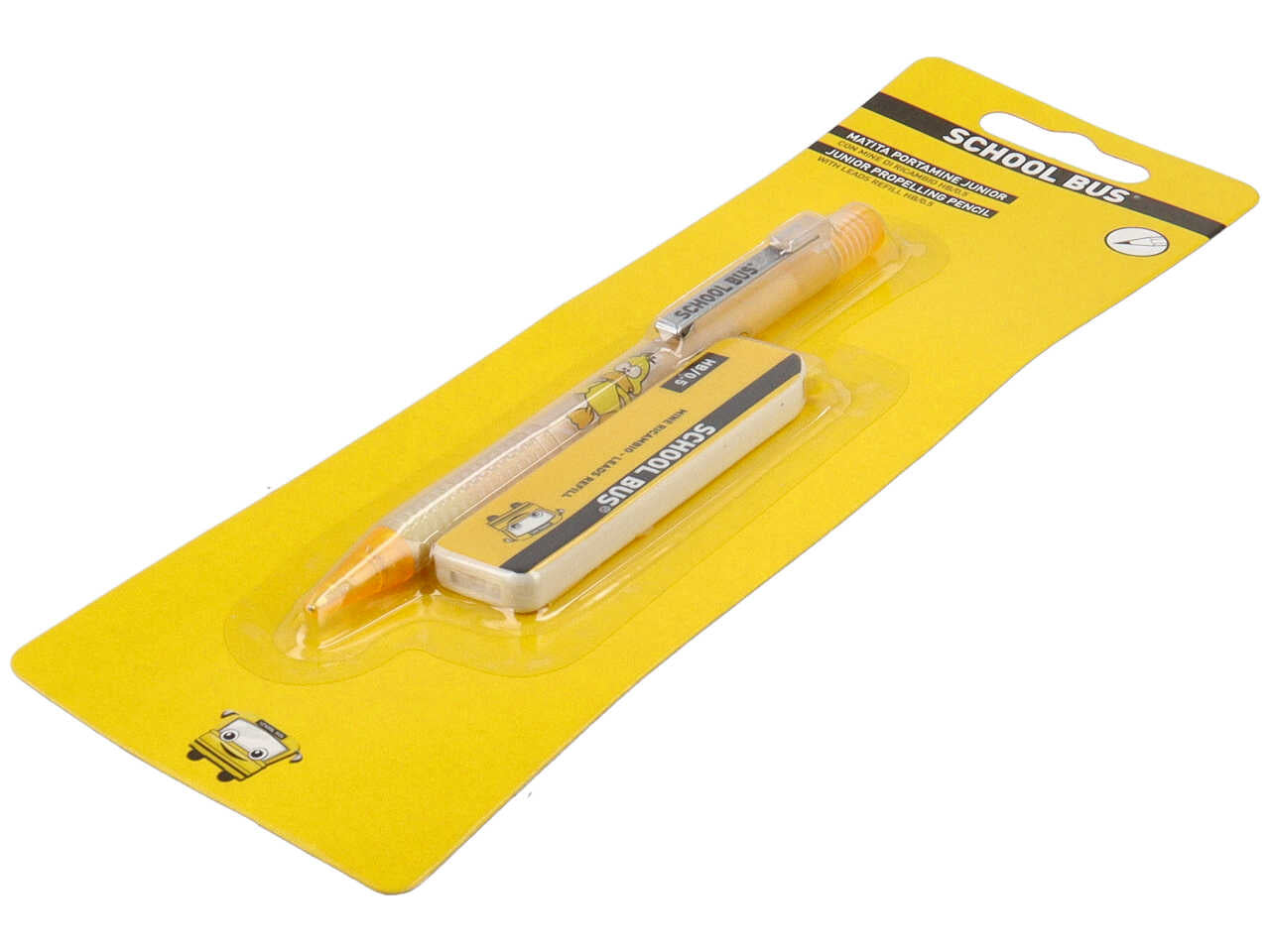 matita portamine junior con meccanismo a scatto, impugnatura antiscivolo e mine di ricambio hb 0,5mm