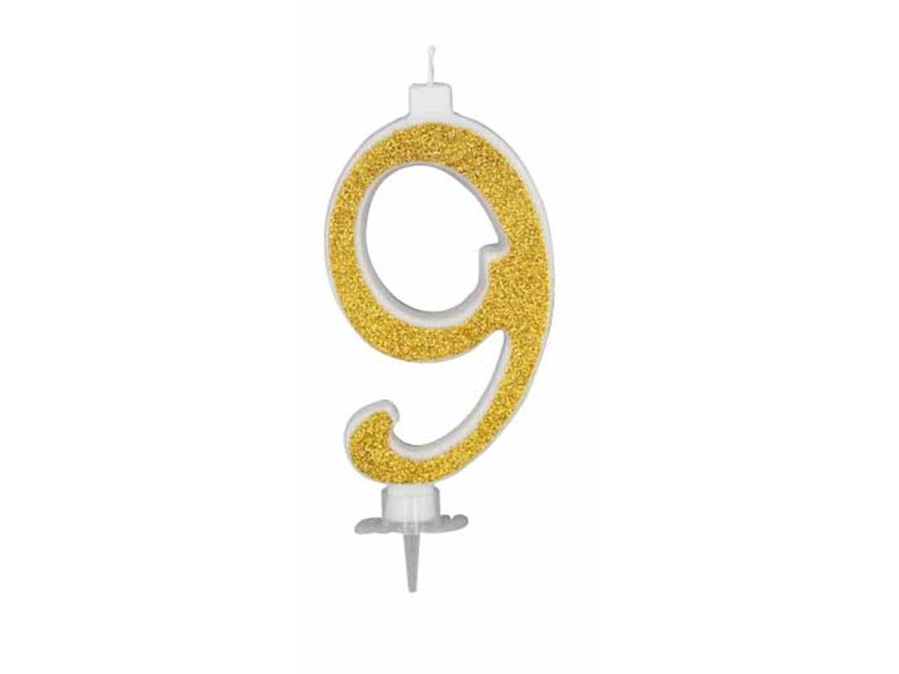 Candela cm 12 glitter oro numero 9