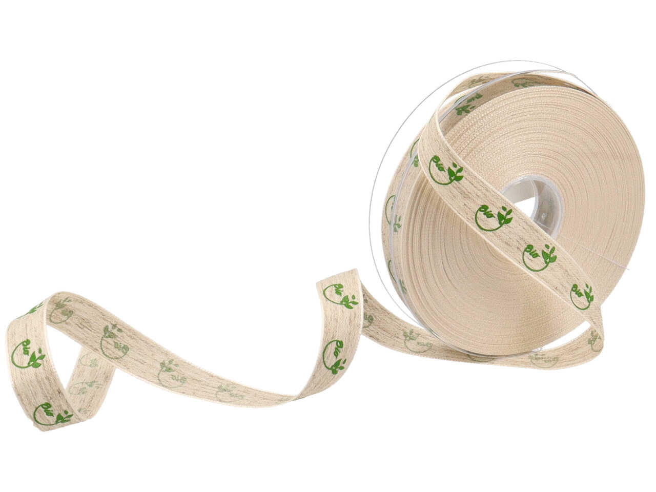 Nastro lino stampa bio verde 15mmx20mt