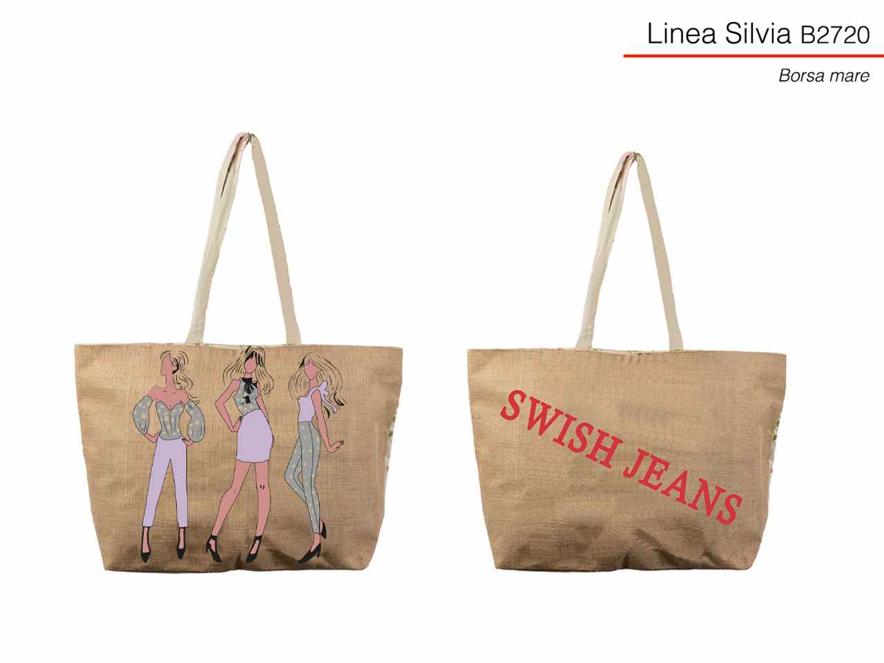 Swish borsa donna da mare in juta