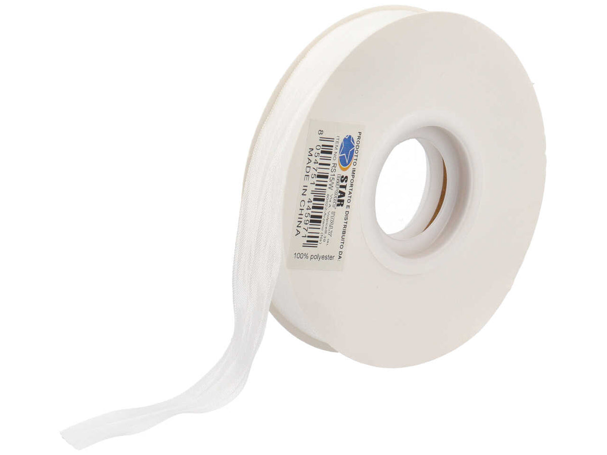 Satin arricciato bianco 15mmx50m