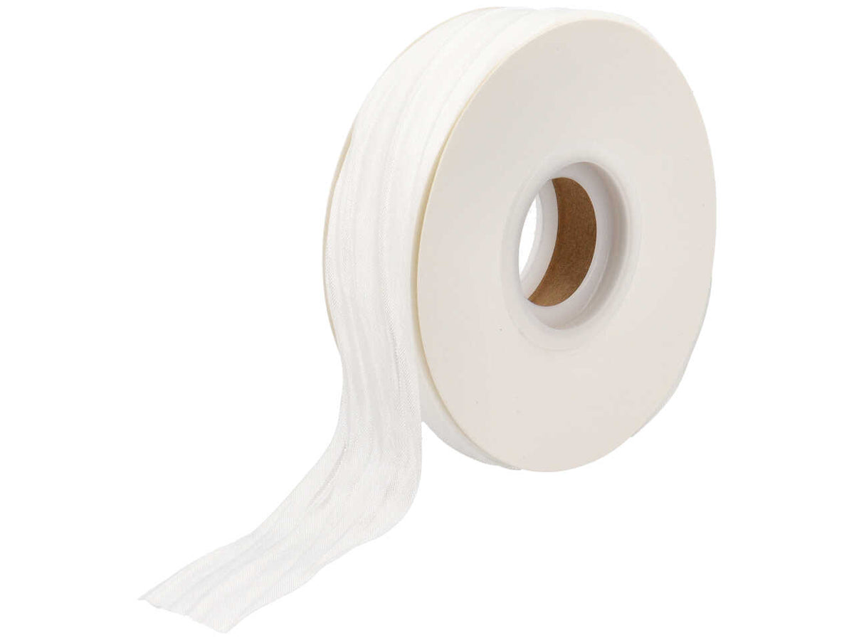 Satin arricciato bianco 25mmx50m