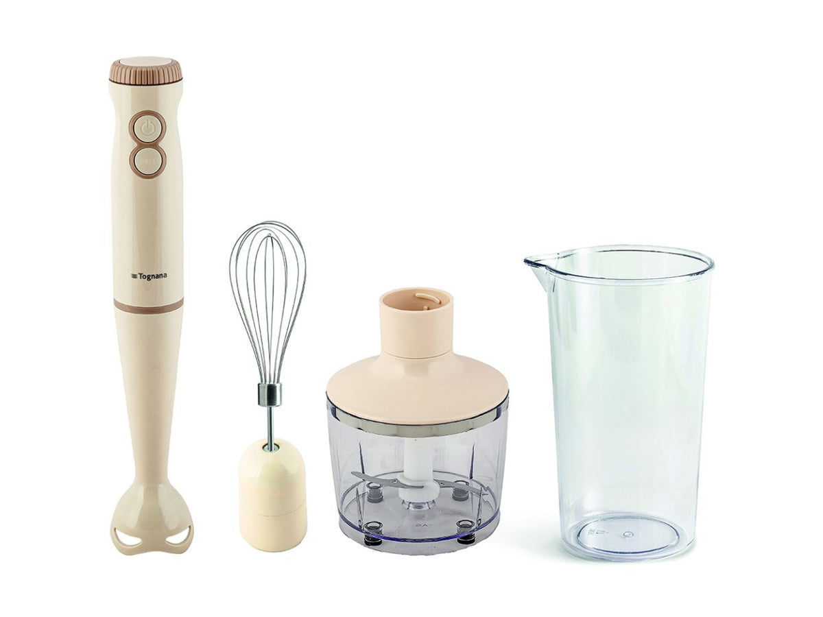 Frullatore a immersione Tognana 3in1 vintage in plastica e acciaio inox champagne 6,5x6,5x37 cm