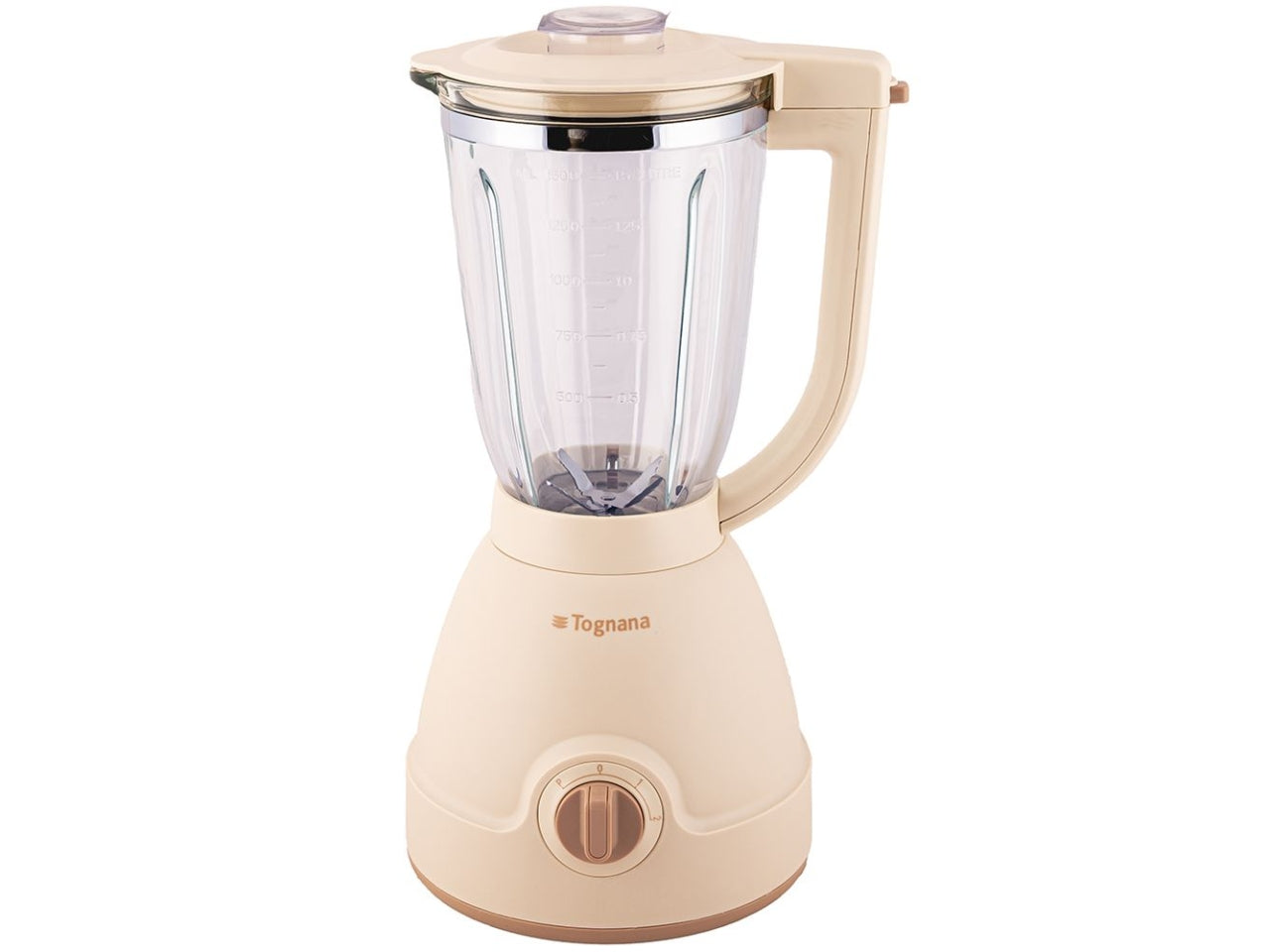 Frullatore Tognana elettrico vintage in vetro, plastica e acciaio inox champagne 23x22x40 cm