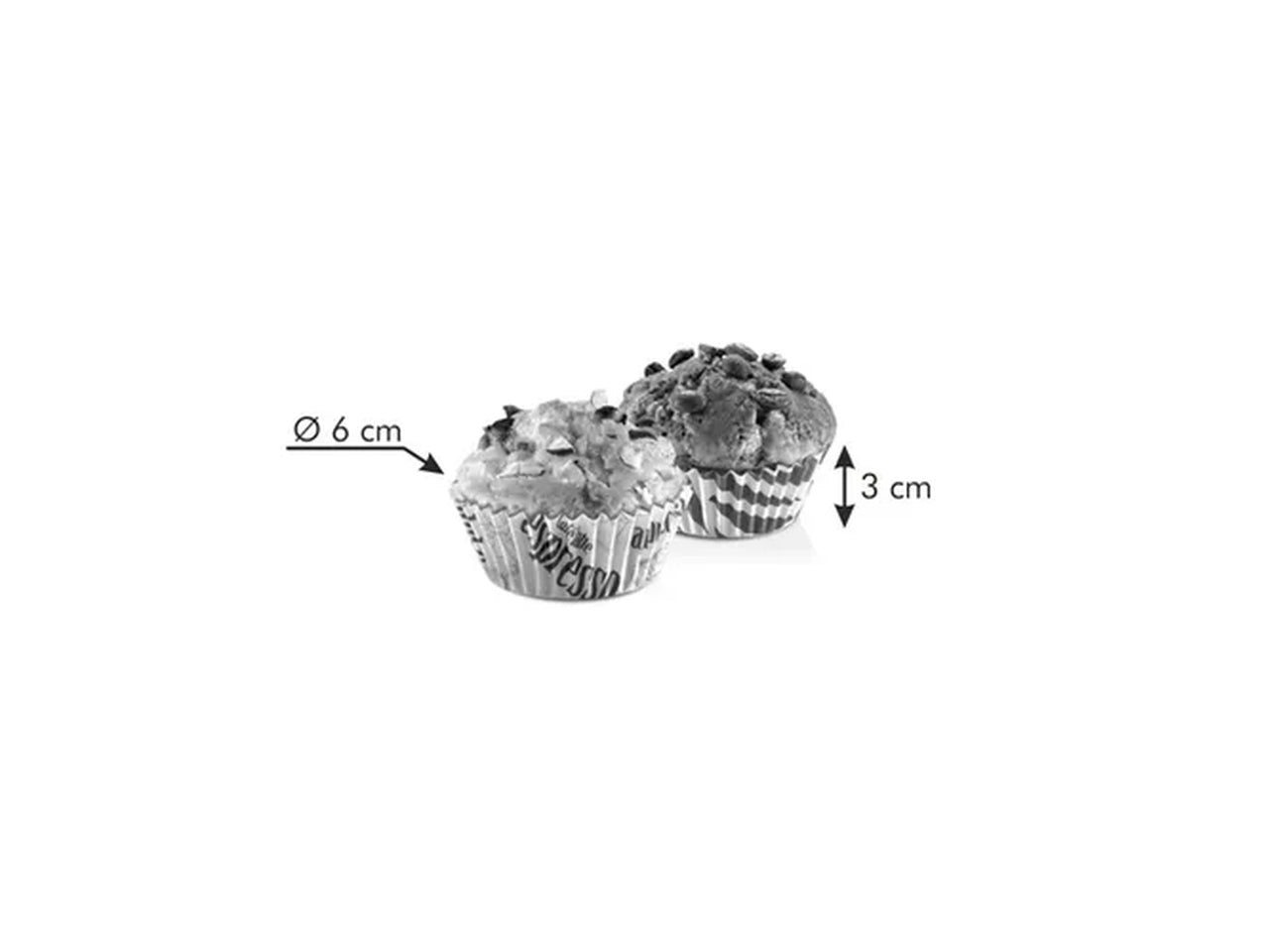 Pirottini in carta decoro caffè 6 cm 60 pezzi Tescoma Delicia