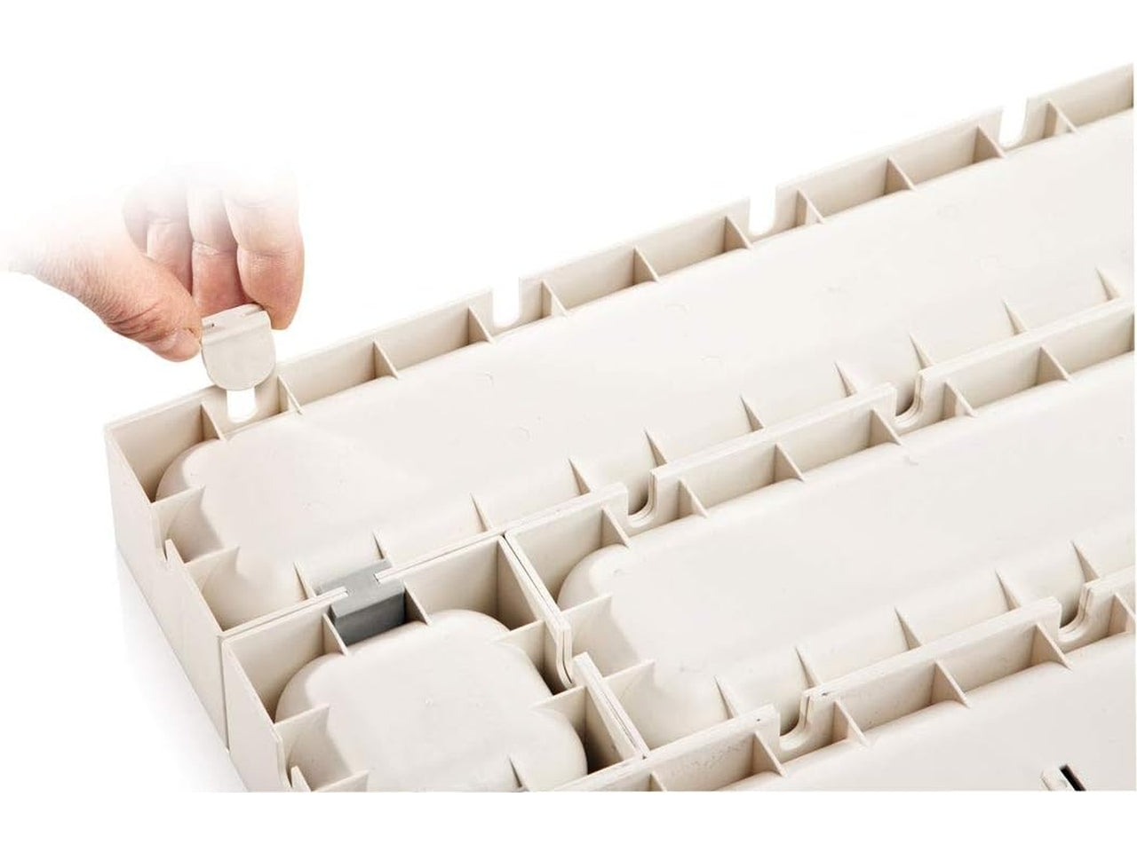 Porta utensili Tescoma Flexispace bianco in plastica 37x14,8 cm