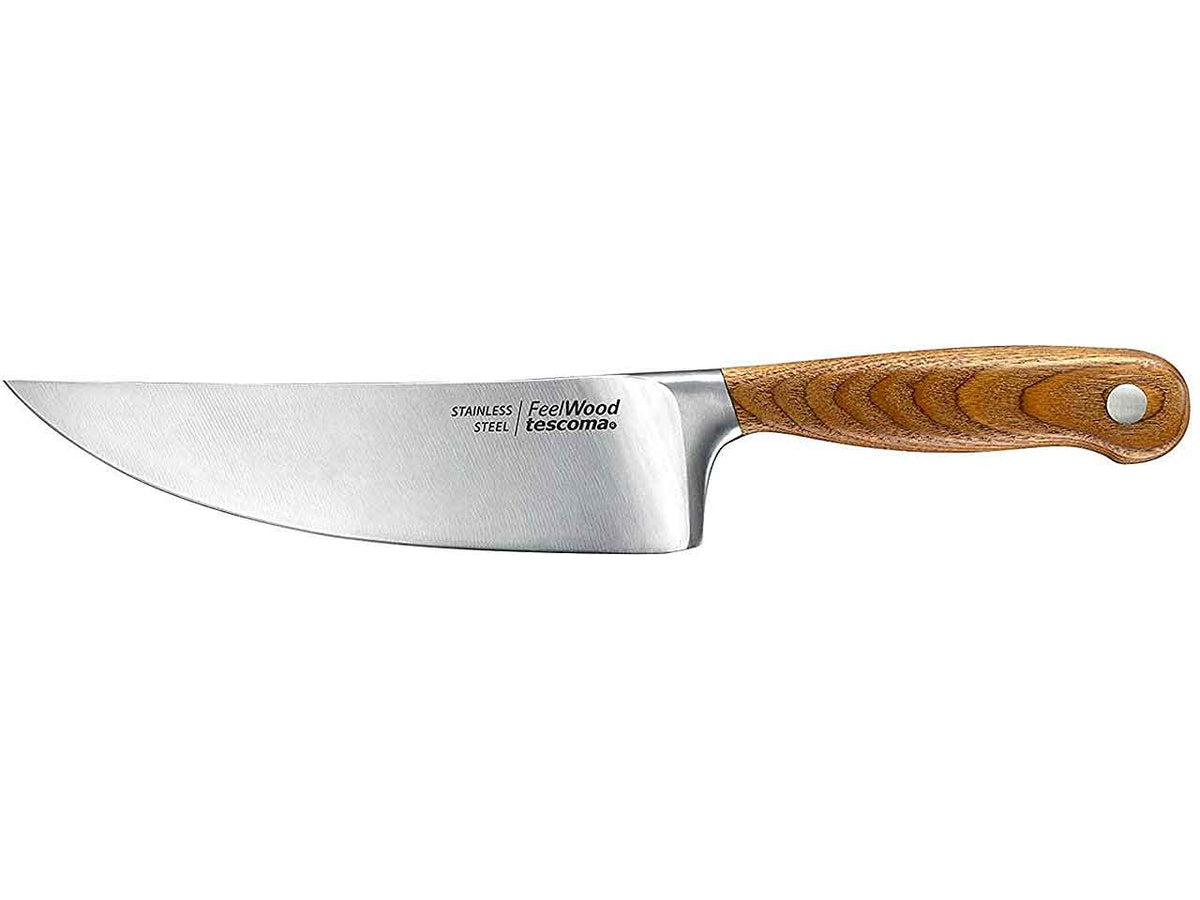 Coltello da cucina per cuoco in legno e acciaio inox 18 cm Tescoma