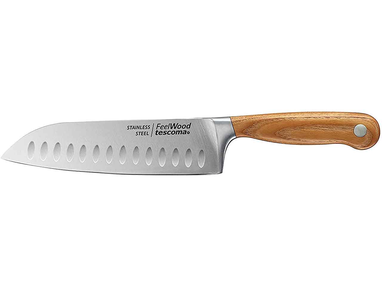 Coltello santoku manico in legno 17 cm Tescoma Feelwood