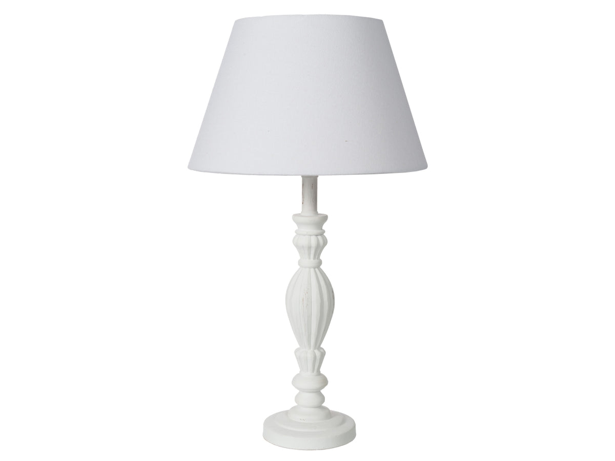 Lampada helga c/cappa bianca h.53cm