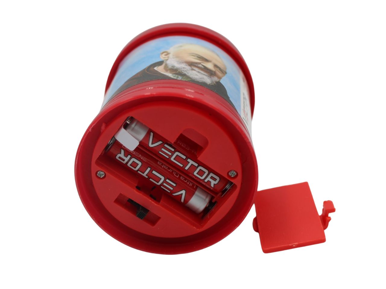 Lumino votivo led a batterie h.11xd.6,5cm, effetto fiamma che arde