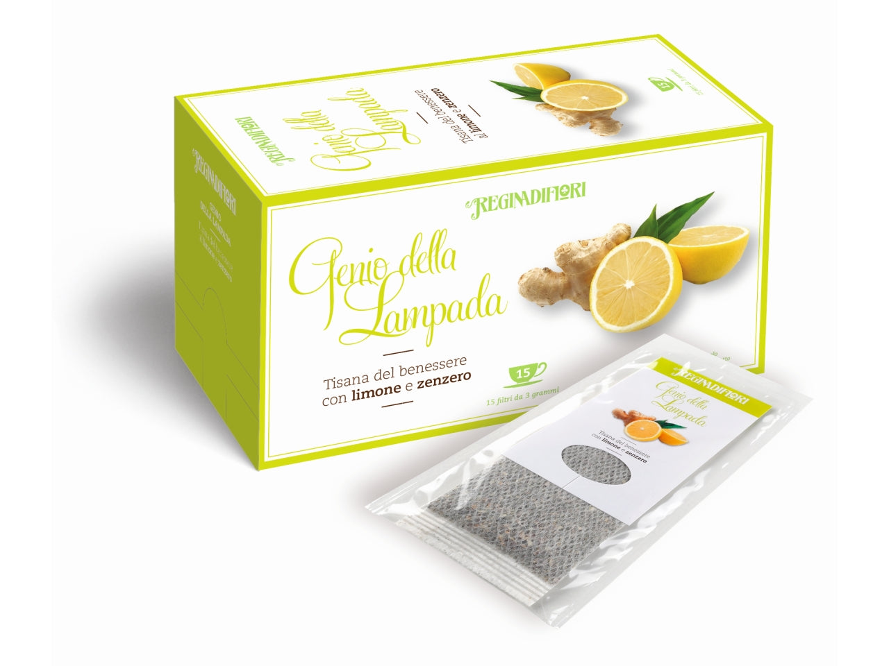 Tisana genio della lampada con limone e zenzero in confezione da 15 filtri