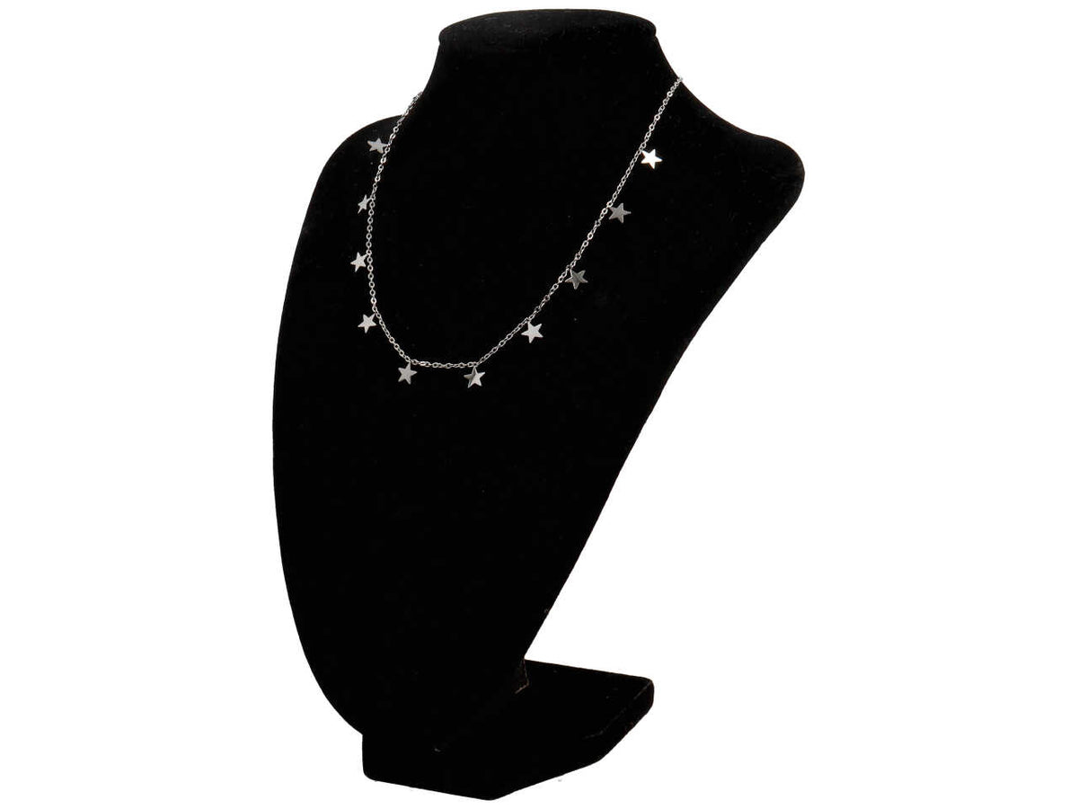 Catenina in acciaio con charme 11 microstelle