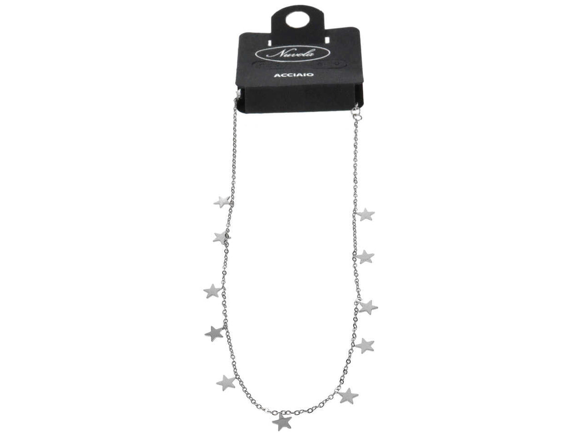Catenina in acciaio con charme 11 microstelle