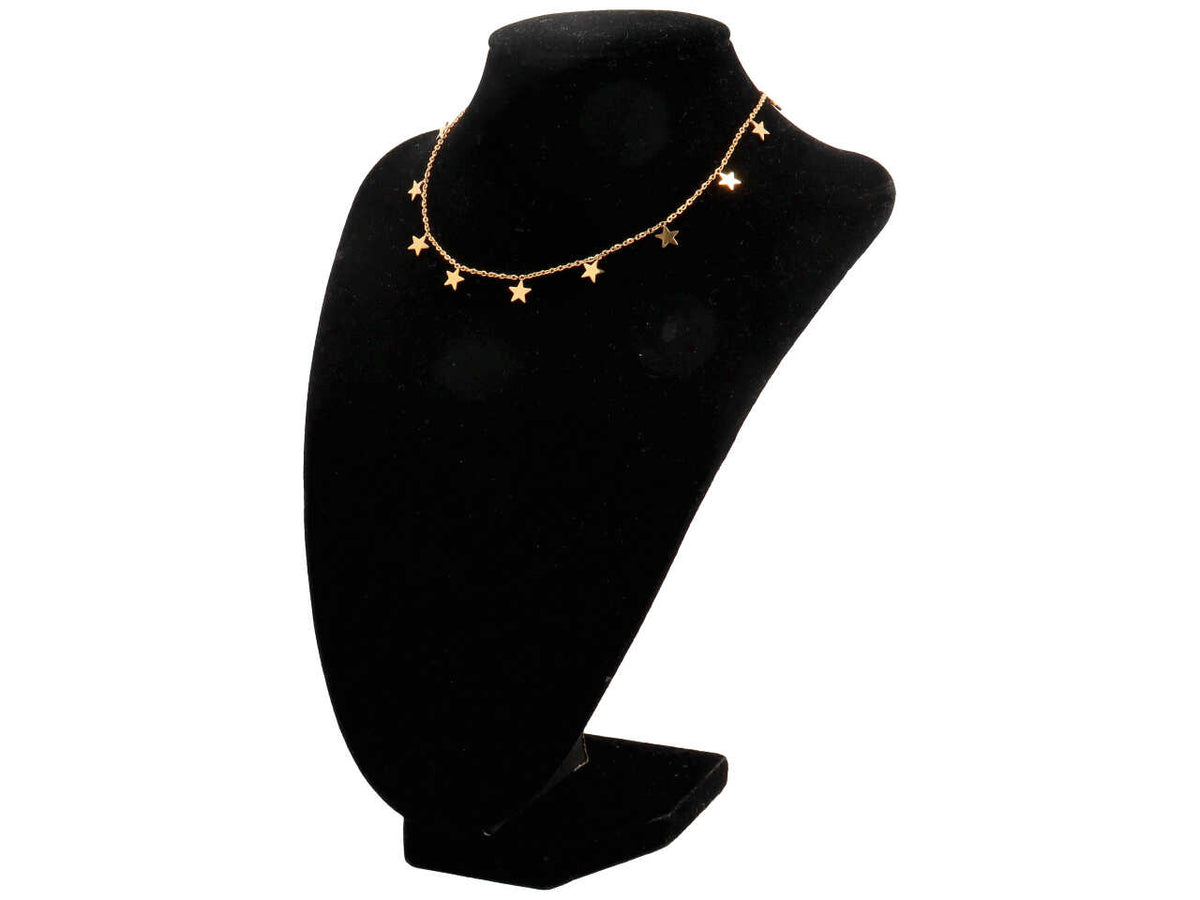Collana acciaio c/11 stelle oro