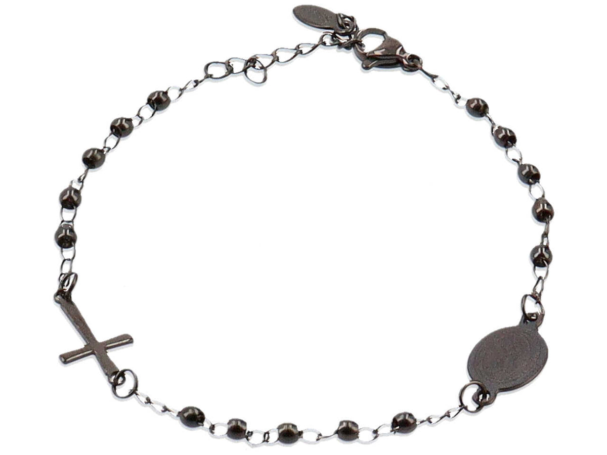 Bracciale rosario chiuso total black
