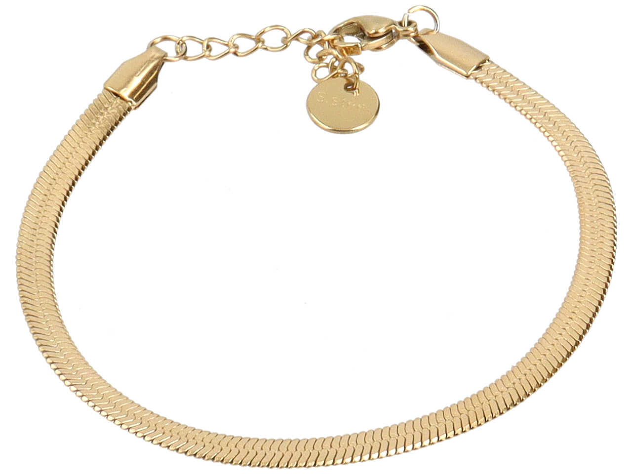 Bracciale piattina in acciaio seconda misura oro