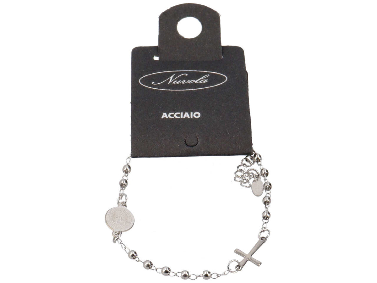 Bracciale rosario chiuso con sfere acciaio