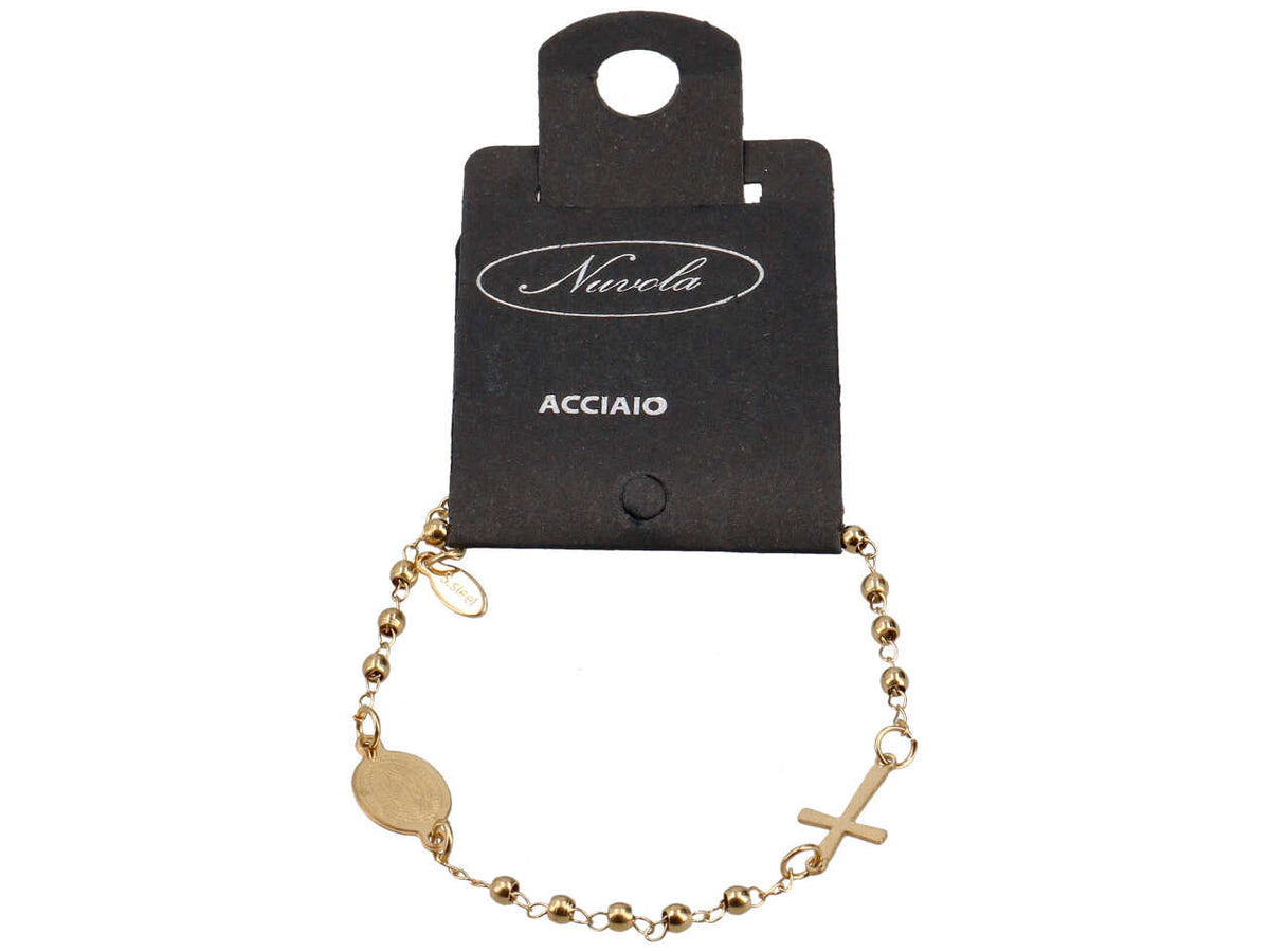 Bracciale oro rosario con sfere oro