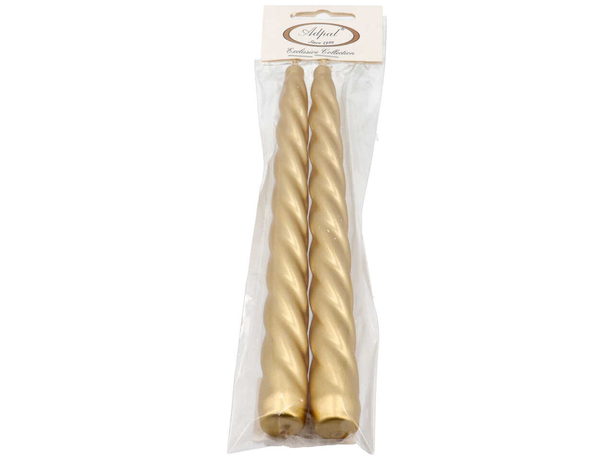 Candela torciglione 230/22 2pz metallica oro