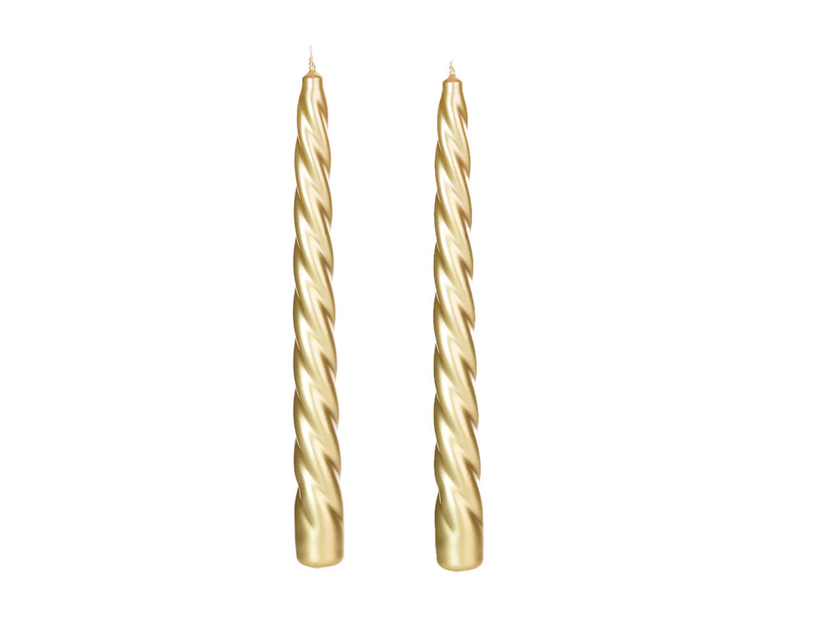 Candela torciglione 230/22 2pz metallica oro