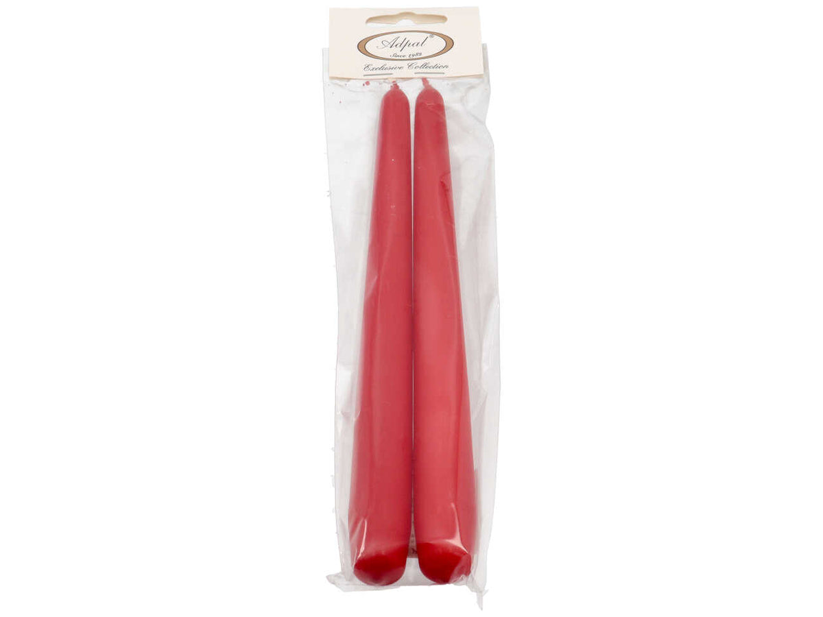 Candela conica 240/22 2pz opaca rossa